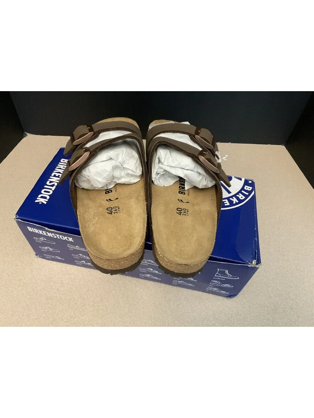 New! Womens Birkenstock Arizona Mocha Birkibuc Sandals. Size 40-US 9 Narrow Fit.